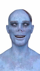 男性ゾンビの顔　3DCGレンダリング