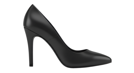 Elegant black stiletto high heel shoe