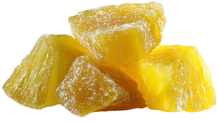 Delectable Pineapple Chunks: A close-up showcases vibrant, sun-kissed pineapple chunks, exuding a taste of tropical sweetness. 