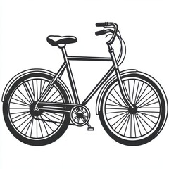 Black and white bicycle illustration showcasing a classic design with a cozy charm suitable for any cycling enthusiast