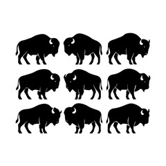 set of outline icons bison vector on a white background
set of 9 line icons, vector, on a white background