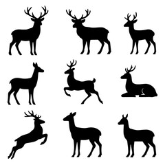 set of outline icons roe deer vector on a white background
set of 9 line icons, vector, on a white background