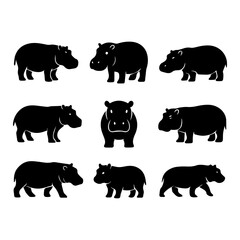 set of outline icons hippos vector on a white background
set of 9 line icons, vector, on a white background