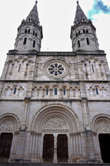 Fototapeta premium Historic cathedral with twin towers in Macon France
