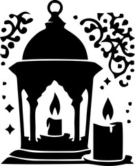 Beautiful Ramadan Candle with Soft Glow for Peaceful Spiritual Decoration