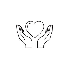 Obraz premium Holding Hands with Heart: Delicate hands cradle a radiant heart, symbolizing care, support, and compassion.