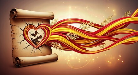 Spain Constitution Day, December sixth, public holiday. National celebration, love, freedom, honor. Festive banner, promotional poster, greeting card concept.