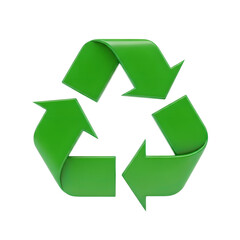 Obraz premium Green Recycle Symbol Logo Isolated On Transparent Background