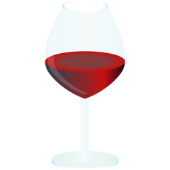 A Clear Glass Goblet Filled With Deep Red Wine Isolated On A White Background With Subtle Shading Reflecting The Liquid's Rich Hue