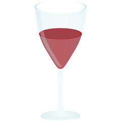 A Clear Glass Goblet Filled With Deep Red Wine On A Transparent Background