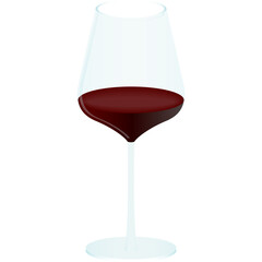 A Clear Glass Stemware Filled With Deep Red Wine With A Transparent Background Isolated On White