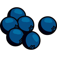 A Cluster Of Blueberries With A Transparent Background And Pixelated Style