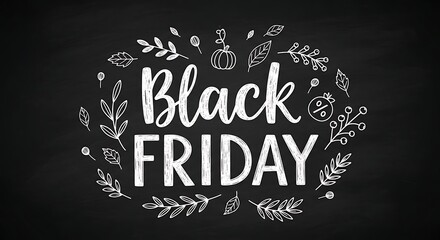Black Friday Sale: A festive announcement, beautifully adorned with botanical elements, beckons shoppers with the promise of significant savings and enticing deals.