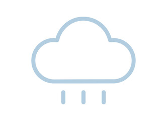Minimalist Weather Icon Showing Rain Cloud on White Background