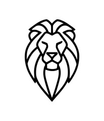 Lion head outline illustration on white background