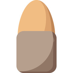 A Simple Icon of a Bullet Cartridge with a Light Brown Tip and a Dark Brown Casing on a Transparent Background