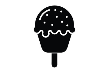 chocolate ice cream silhouette vector art