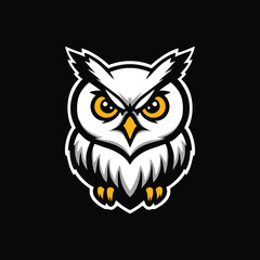 White owl cartoon design illustration