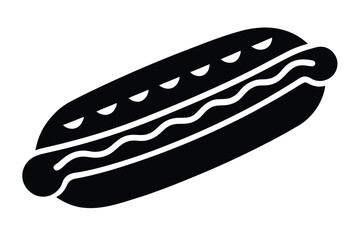 hotdog bun silhouette vector art