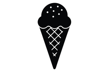 ice cream cone silhouette vector art