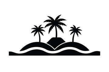 island view silhouette vector art