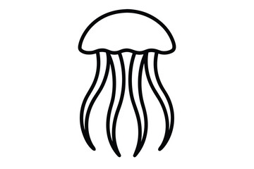 jellyfish outline silhouette vector art