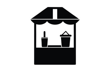 juice stand silhouette vector art