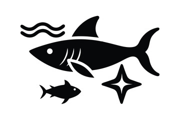 ocean life silhouette vector art