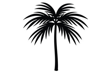 Obraz premium palm branch silhouette vector art