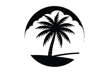 palm sunset silhouette vector art