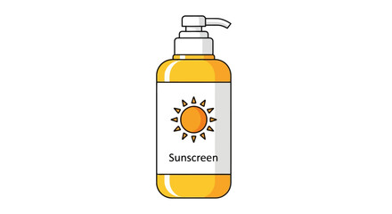 Yellow Sunscreen Bottle, Summer Skin Protection and Care