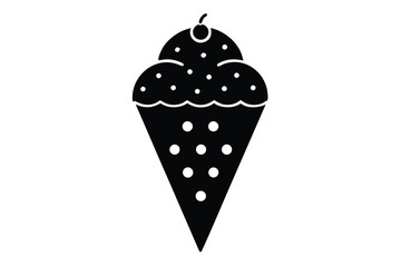 strawberry ice cream silhouette vector art