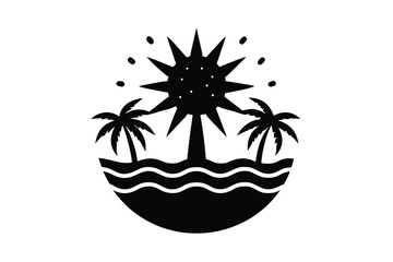 summer illustration silhouette vector art