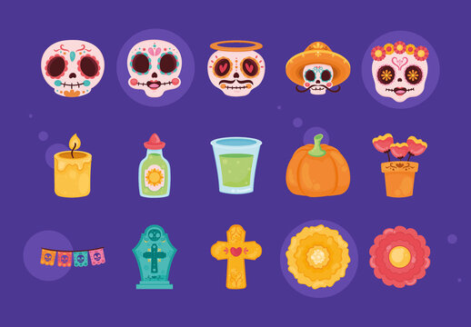 Day of the Dead Illustration Set