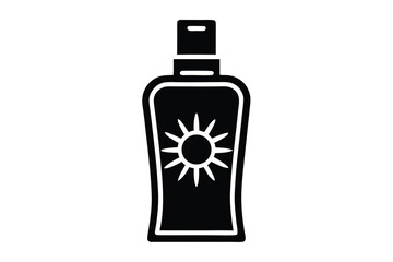 sunscreen bottle silhouette vector art