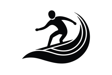 surfing wave silhouette vector art