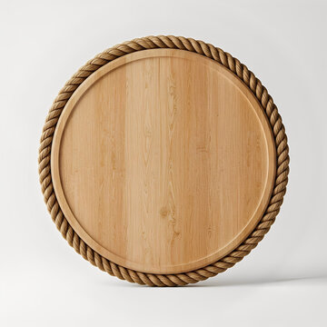 wooden plate on white background