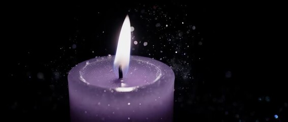 A softly flickering candle in the dark, symbolizing remembrance for those lost and a beacon of hope for the future. A solemn, respectful background for memorials.