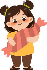 little girl with a candy