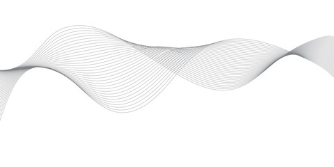 Abstract Gray wavy business and banner curve line background. Digital future technology concept. Line art striped graphic template, banner background. Vector illustration.	
