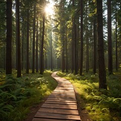 Fototapeta premium footpath in the woods