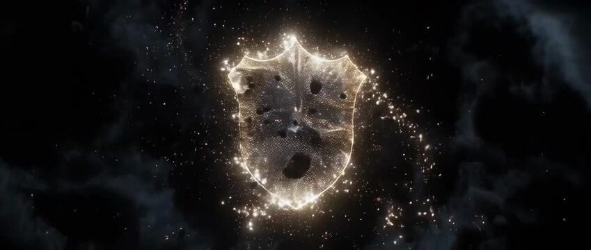 A glowing shield of light forms to deflect dark particles. A powerful metaphor for prevention, treatment, and the body's fight against cancer. Hopeful and strong. - Powered by Adobe