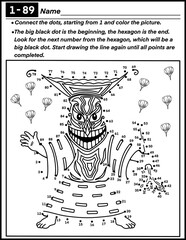 Halloween dot to dot with ghost mask , coloring and activity for kids, preschool, kindergarten and homeschool , fit for 8.5”x11” size