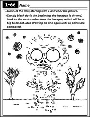 Halloween dot to dot with zombie , coloring and activity for kids, preschool, kindergarten and homeschool , fit for 8.5”x11” size