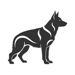 Elegant German Shepherd Silhouette Modern Canine Design for Logos and Branding
