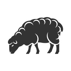Monochrome Sheep Vector Illustration Farm Animal Icon for Agriculture Wool and Lamb Products