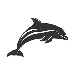 Elegant Dolphin Silhouette Illustration for Logo Design and Marine Themed Projects