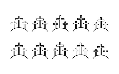 Obraz premium Cross symbol. Three crosses. Calvary. Vector. 