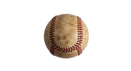 Isolated Photo Baseball Texture with Red Stitching Detail