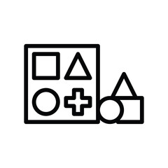 Simple Line Drawing Of Geometric Shapes Including Circles Squares Triangles And A Plus Sign On A...